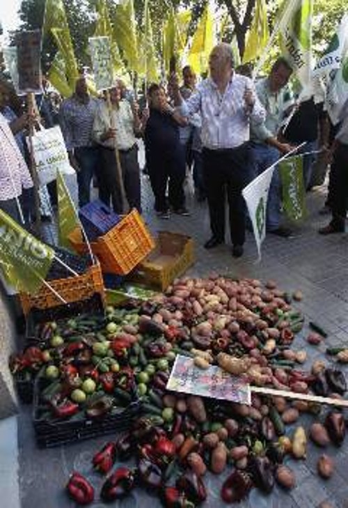 Από διαμαρτυρία Ισπανών αγροτών