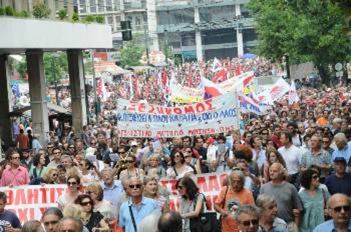 Προχτές, οι απεργοί στην οδό Φιλελλήνων