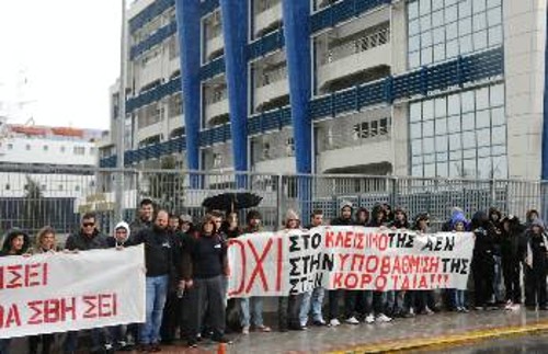 Από τις κινητοποιήσεις των σπουδαστών της ΑΕΝ ενάντια στην υποβάθμιση της σχολής τους