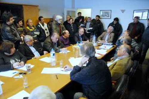 Από τη χτεσινή παρέμβαση στο Γραφείο Ευρέσεως Ναυτικής Εργασίας