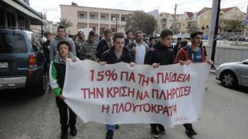 Στιγμιότυπο από τη χτεσινή κινητοποίηση