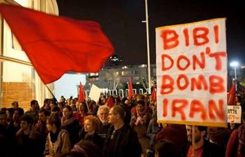 Από πρόσφατη διαδήλωση του ΚΚ Ισραήλ ενάντια στα επιθετικά σχέδια κατά του Ιράν