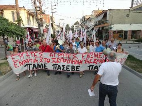 Από κινητοποίηση το 2012 στην Αλεξάνδρεια Ημαθίας ενάντια στο κλείσιμο εργοστασίων της ΕΒΖ