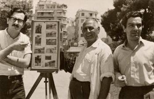 Δεξιά ο Μάνος Λοΐζος, αριστερά ο Διονύσης Σαββόπουλος