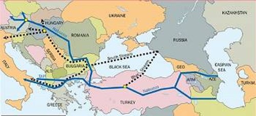 Οι βασικοί νότιοι αγωγοί του αερίου από την Κασπία και τη Ρωσία προς την ΕΕ, για την κατασκευή των οποίων φουντώνει ο ανταγωνισμός
