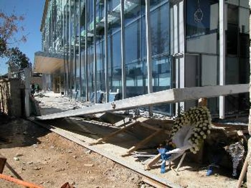 Το εργοτάξιο του «Οργανισμού 2004» στη Νέα Ιωνία. Εκεί σκοτώθηκε ο εργάτης Αθανάσιος Παπαγιώργης