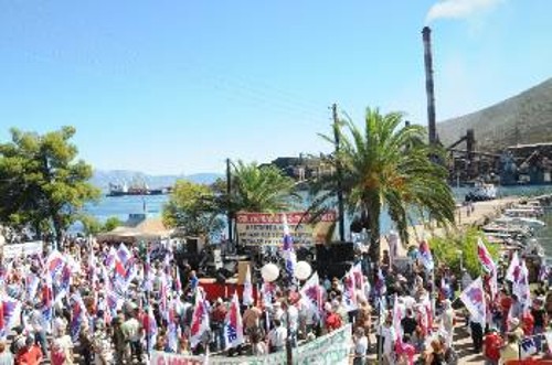 Η συγκέντρωση στην παραλία της Λάρυμνας