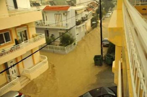 Μια μικρή απεικόνιση της κατάστασης στη Ρόδο από τη σφοδρή καταιγίδα