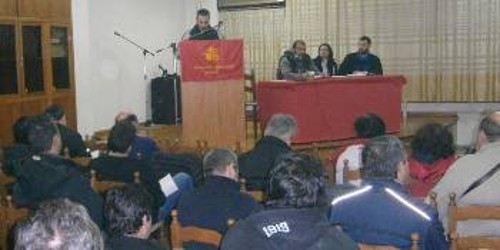 Από τη συνδικαλιστική σύσκεψη που έγινε την Πέμπτη