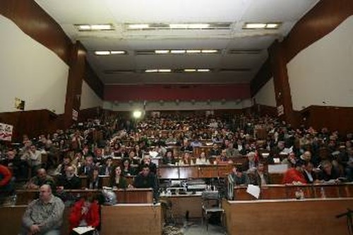 Από τις εργασίες της Πανελλαδικής Συντονιστικής Επιτροπής, στο Αμφιθέατρο ΜΑΧ του Πολυτεχνείου