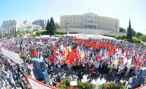 Η συγκέντρωση του ΠΑΜΕ στην Αθήνα