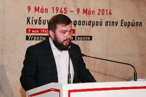 Ο Σ. Κιριτσούκ στο βήμα της εκδήλωσης που έγινε στην Αθήνα