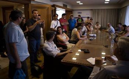 Από τη χτεσινή παρέμβαση στον ΣΕΤΕ