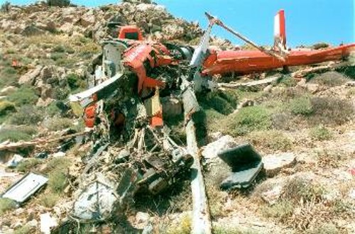 Δεν αντικαταστάθηκε το ελικόπτερο που συντρίφτηκε στην Ανάφη τον περασμένο Ιούνη 