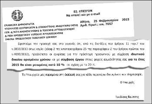 Η αποκαλυπτική εγκύκλιος του υπουργείου Εσωτερικών