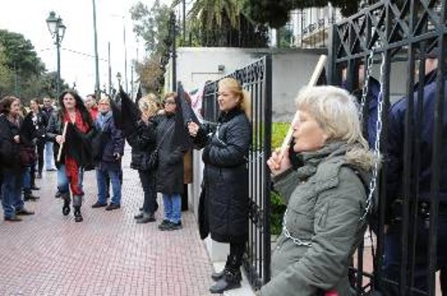 Στιγμιότυπο από τη χτεσινή κινητοποίηση