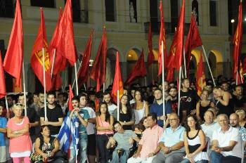 Από την προεκλογική συγκέντρωση του ΚΚΕ στην Πάτρα