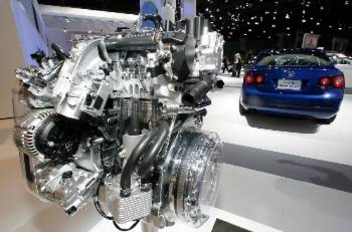 Ο περίφημος «πράσινος» ντιζελοκινητήρας του VW «Jetta TDI», σε έκθεση στο Λος Αντζελες το 2008