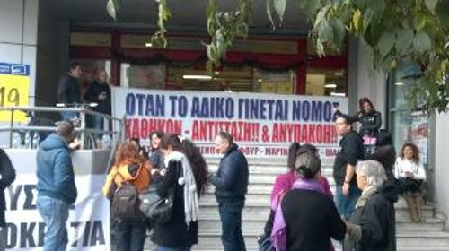 Από την απεργιακή κινητοποίηση στο Βαρδάρη, στη Θεσσαλονίκη