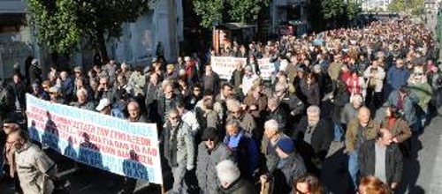 Από την κινητοποίηση των συνταξιούχων στην Αθήνα