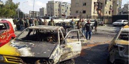 Από τη χτεσινή βομβιστική επίθεση στη Δαμασκό