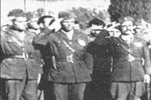 Η ηγεσία της 3ης Μεραρχίας (Πελοποννήσου) του ΔΣΕ. Στη μέση ο Στ. Γκιουζέλης