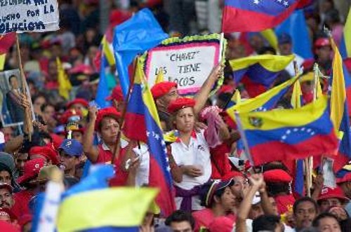 Από συγκέντρωση των οπαδών της κυβέρνησης του Ούγο Τσάβες