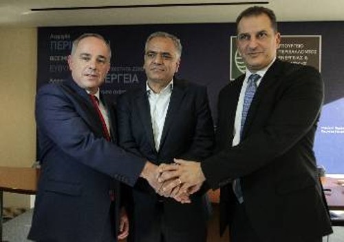 Από τη συνάντηση των υπουργών Ενέργειας των τριών χωρών που πραγματοποιήθηκε την Τετάρτη στην Αθήνα