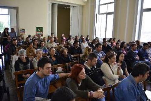 Στην αίθουσα του Συλλόγου Εμποροϋπαλλήλων Αθήνας φιλοξενήθηκε η εκδήλωση