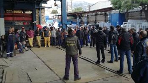 Από τις στάσεις εργασίας και τις συγκεντρώσεις που γίνονται αυτήν τη βδομάδα στη Ναυπηγοεπισκευαστική Ζώνη