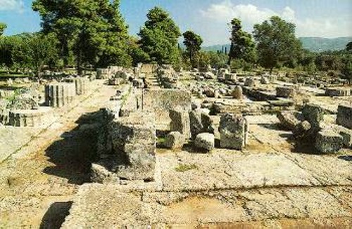 Τμήμα του αρχαιολογικού χώρου στην Ολυμπία