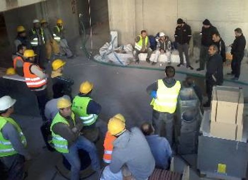 Από εξόρμηση του Συνδικάτου Οικοδόμων Αθήνας για το συλλαλητήριο