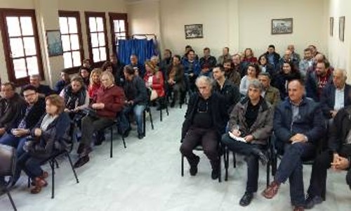 Από τη σύσκεψη που πραγματοποιήθηκε στην αίθουσα του Εργατικού Κέντρου Πρέβεζας