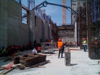 Από την εκδήλωση στο εργοτάξιο κατασκευής της μονάδας ΑΗΣ Πτολεμαΐδας V