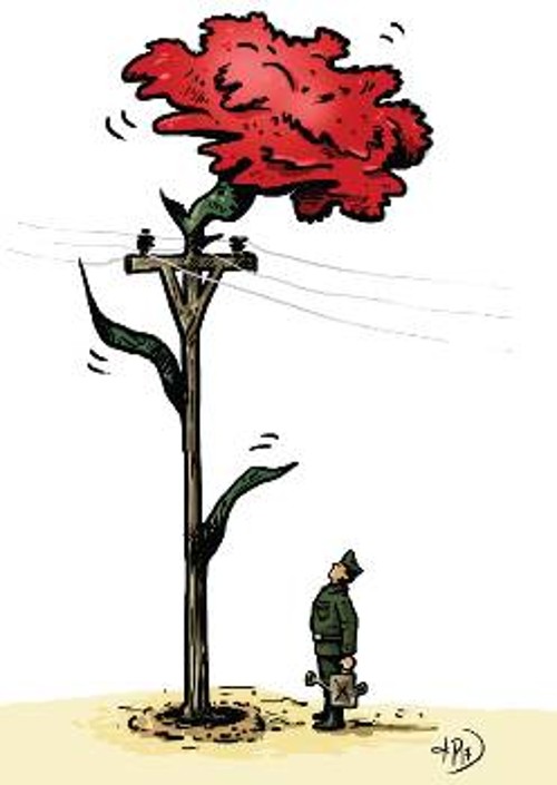 Το σκίτσο του Κ. Ρουγγέρη στο εξώφυλλο