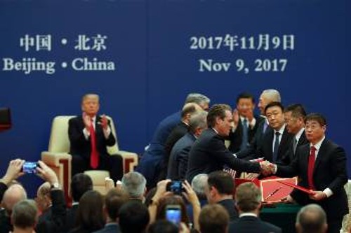Από την επίσκεψη του Ντ. Τραμπ στην Κίνα, το Νοέμβρη του 2017