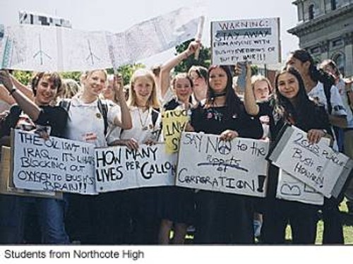 Από παλιότερη κινητοποίηση Αυστραλών μαθητών κατά των ιμπεριαλιστικών πολέμων σε Ιράκ και Αφγανιστάν
