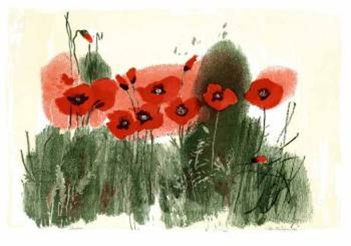 «Αγρός με παπαρούνες», λιθογραφία 1978