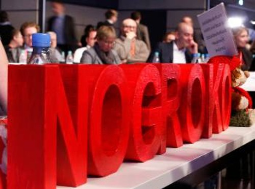 «ΝοGroKo», δηλαδή «Οχι σε μεγάλο συνασπισμό», είναι το σύνθημα των «αριστερών» του SPD
