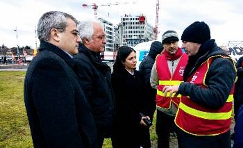 Οι ευρωβουλευτές του ΚΚΕ στο πλευρό Γάλλων εργατών στους κλάδους των Μεταλλείων και της Ενέργειας, που διαδηλώνουν στο Στρασβούργο