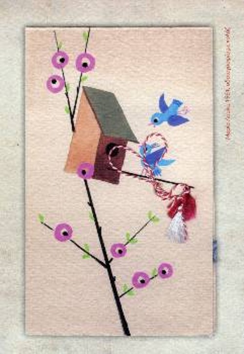 Εργο της Μαρίας Λουλέ το 1961, υδατογραφία με κολάζ