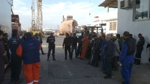 Από τις στάσεις εργασίας που πραγματοποιήθηκαν τη βδομάδα που πέρασε στη Ναυπηγοεπισκευαστική Ζώνη
