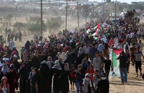 Από πρόσφατες κινητοποιήσεις Παλαιστινίων στη Γάζα ενάντια στη βάρβαρη ισραηλινή κατοχή