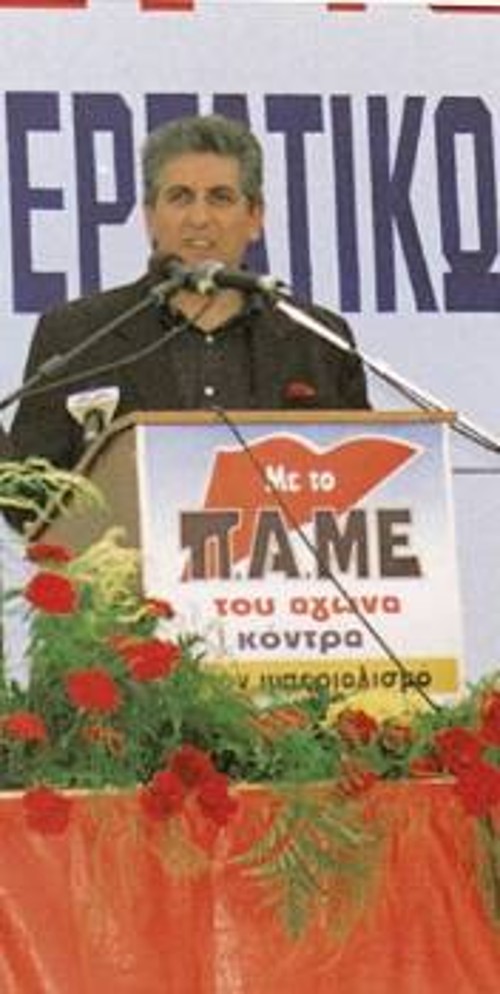 Ο Γ. Μαυρίκος στο βήμα της συγκέντρωσης
