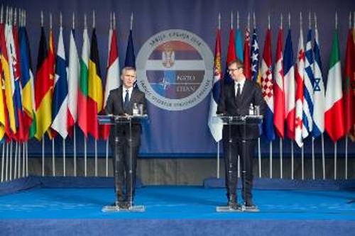 Από συνέντευξη Τύπου του γγ του ΝΑΤΟ και του Σέρβου Προέδρου στην κοινή άσκηση που έγινε πριν από δύο μήνες