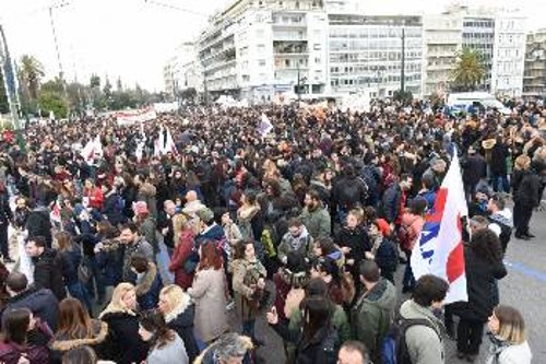 Από την προχτεσινή απεργιακή κινητοποίηση στην Αθήνα
