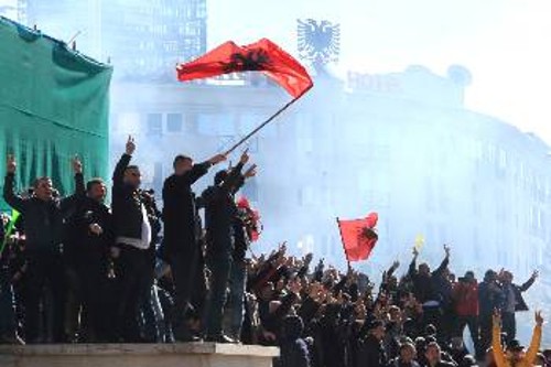 Από τις πρόσφατες βίαιες διαμαρτυρίες στα Τίρανα