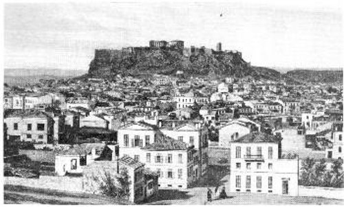 Αποψη της πόλης των Αθηνών το 1860