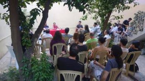 Από τη σύσκεψη στο Στέκι της ΚΝΕ