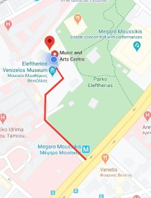 Η διαδρομή από το μετρό του Μεγάρου στο χώρο όπου πραγματοποιείται η έκθεση